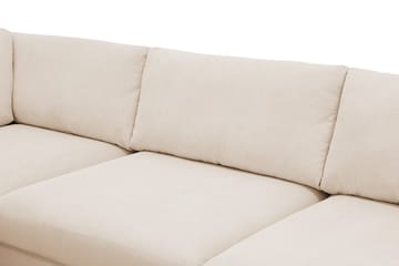 Scandi Dyb 4-personers sofa med venstrevendt chaiselong i Jernbanefløjl - Beige - Møbler - Sofaer - Sofa med chaiselong