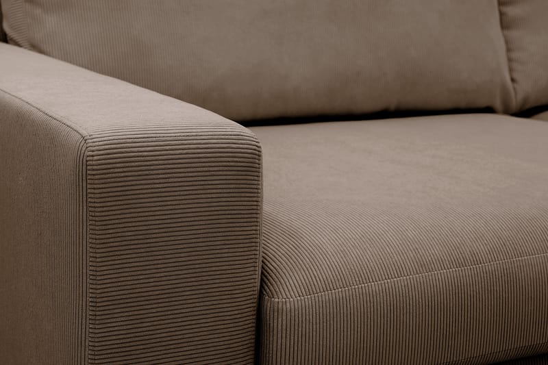 Scandi Dyb 4-personers sofa med højrevendt chaiselong i Jernbanefløjl - Brun - Møbler - Sofaer - Sofa med chaiselong