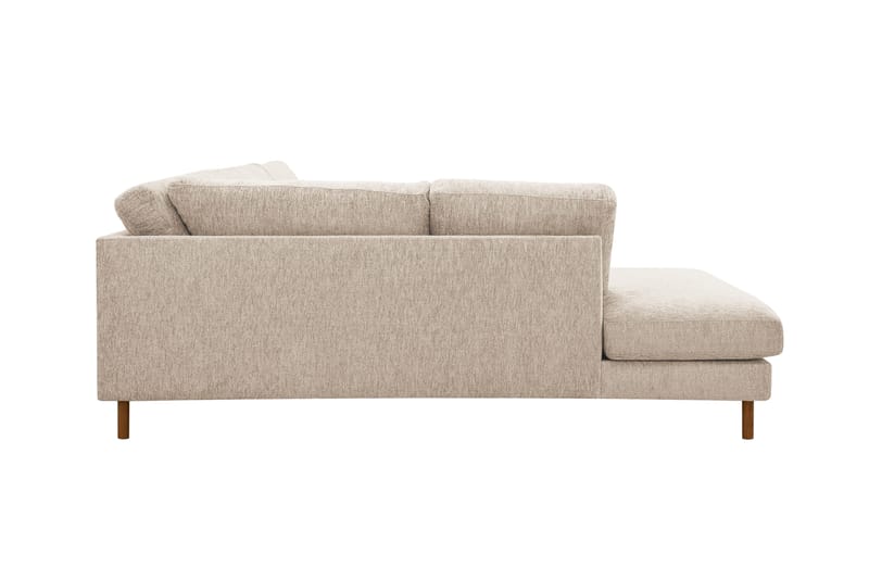 Scandi Dyb 4-personers sofa med venstrevendt chaiselong i chenille - Beige - Møbler - Sofaer - Sofa med chaiselong