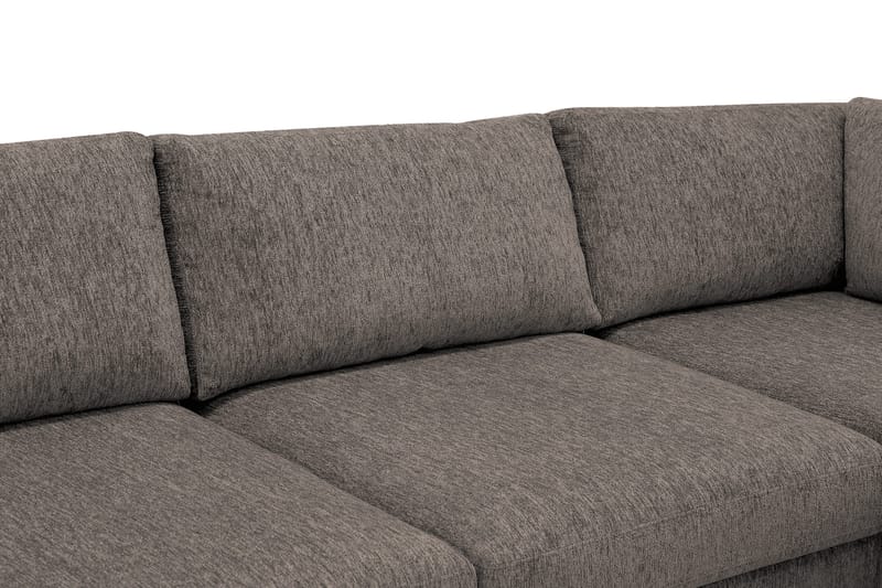 Scandi Dyb 4-personers sofa med højrevendt chaiselong i chenille - Grå - Møbler - Sofaer - Sofa med chaiselong