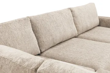 Scandi Dyb 4-personers sofa med venstrevendt chaiselong i chenille - Beige - Møbler - Sofaer - Sofa med chaiselong