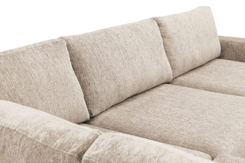 Scandi Dyb 4-personers sofa med venstrevendt chaiselong i chenille - Beige - Møbler - Sofaer - Sofa med chaiselong