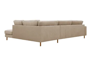 Scandi Dyb 4-personers sofa med højrevendt chaiselong i stof - Beige - Møbler - Sofaer - Sofa med chaiselong