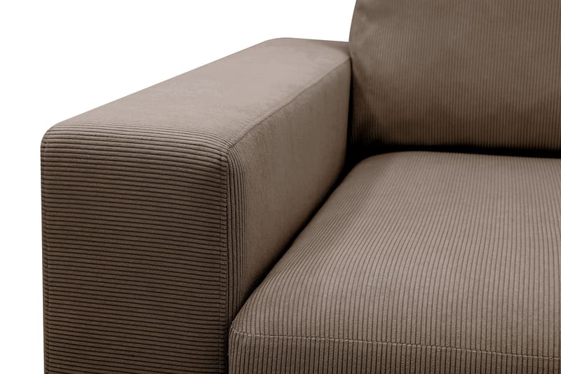 Scandi Dyb 4-personers sofa med højrevendt chaiselong i Jernbanefløjl - Brun - Møbler - Sofaer - Sofa med chaiselong