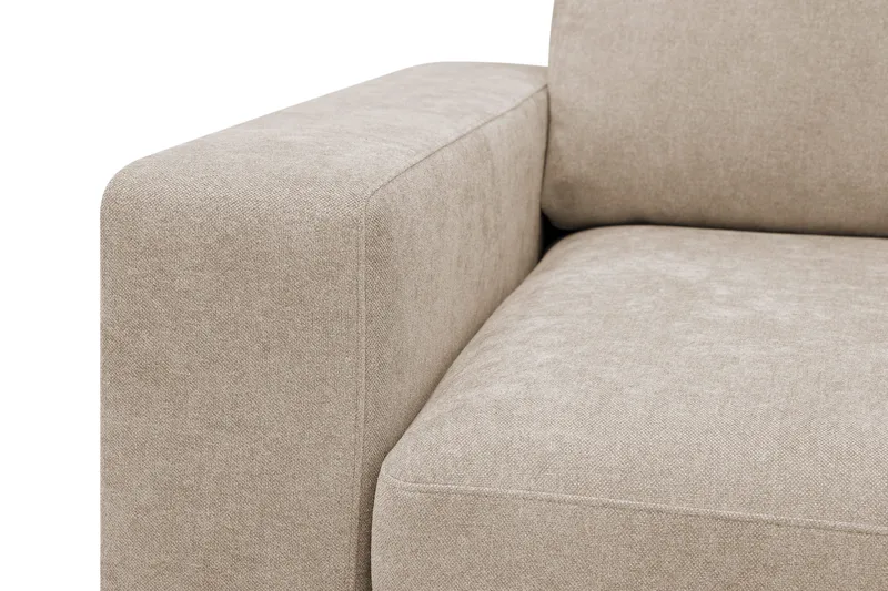 Scandi Dyb 4-personers sofa med højrevendt chaiselong i stof - Beige - Møbler - Sofaer - Sofa med chaiselong