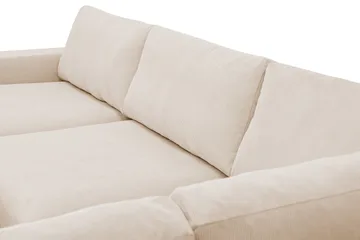 Scandi Dyb 4-personers sofa med højrevendt chaiselong i Jernbanefløjl - Beige - Møbler - Sofaer - Sofa med chaiselong
