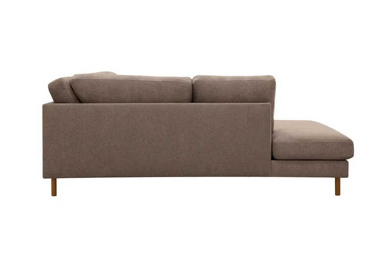 Scandi Dyb 4-personers sofa med venstrevendt chaiselong i stof - Mørkebrun - Møbler - Sofaer - Sofa med chaiselong