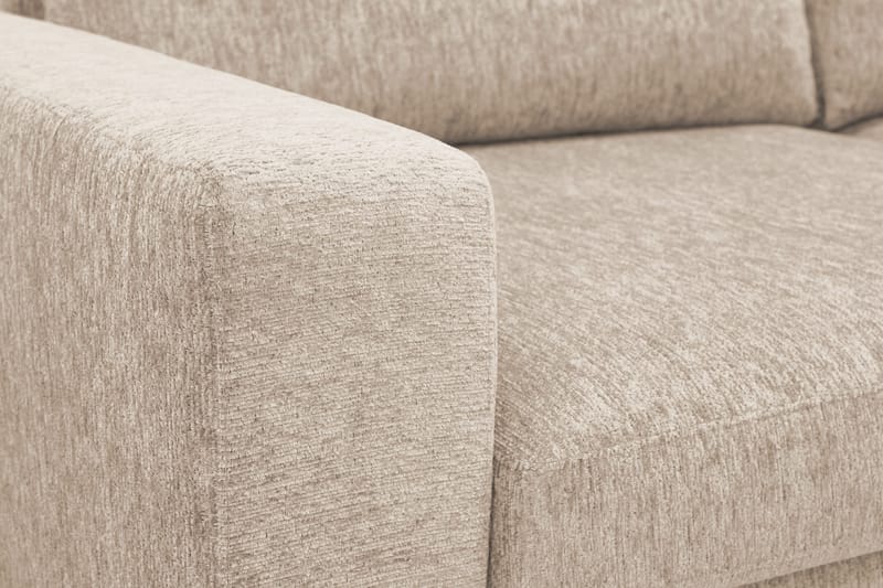 Scandi Dyb 4-personers sofa med højrevendt chaiselong i chenille - Beige - Møbler - Sofaer - Sofa med chaiselong