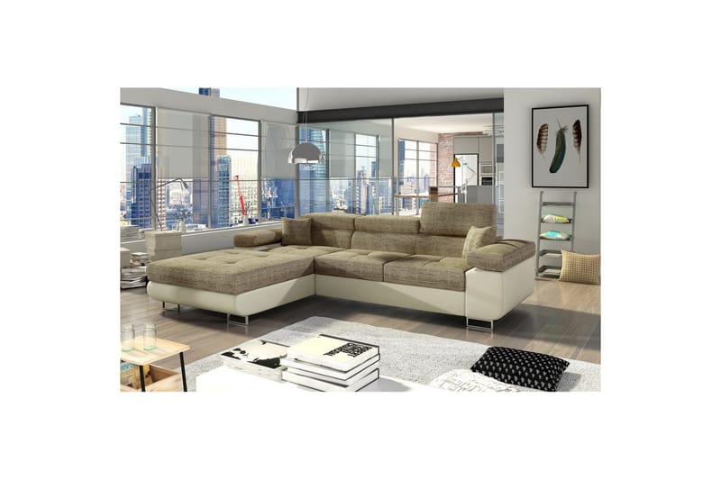 Sektionssofa Eltap Armando 289x85x203 cm - Berlin 03, Blød 33, Beige, Venstre - Møbler - Sofaer - Sofa med chaiselong