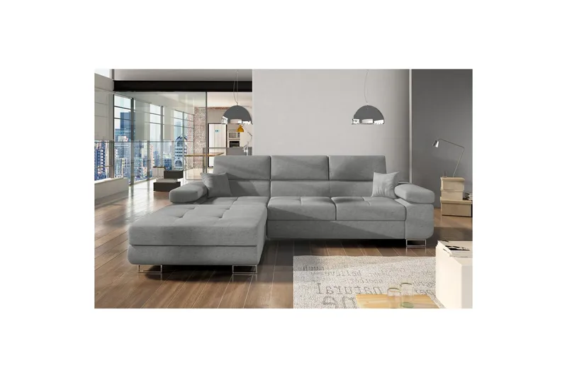 Sektionssofa Eltap Armando 289x85x203 cm - Gusto 88, Grå, Venstre - Møbler - Sofaer - Sofa med chaiselong