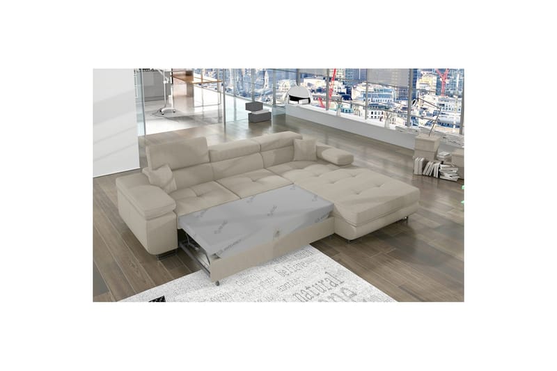 Sektionssofa Eltap Armando 289x85x203 cm - Jarell 18, Lys Beige, Højre - Møbler - Sofaer - Sofa med chaiselong