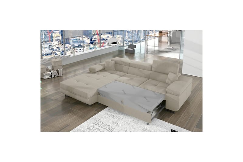 Sektionssofa Eltap Armando 289x85x203 cm - Jarell 18, Lys Beige, Venstre - Møbler - Sofaer - Sofa med chaiselong