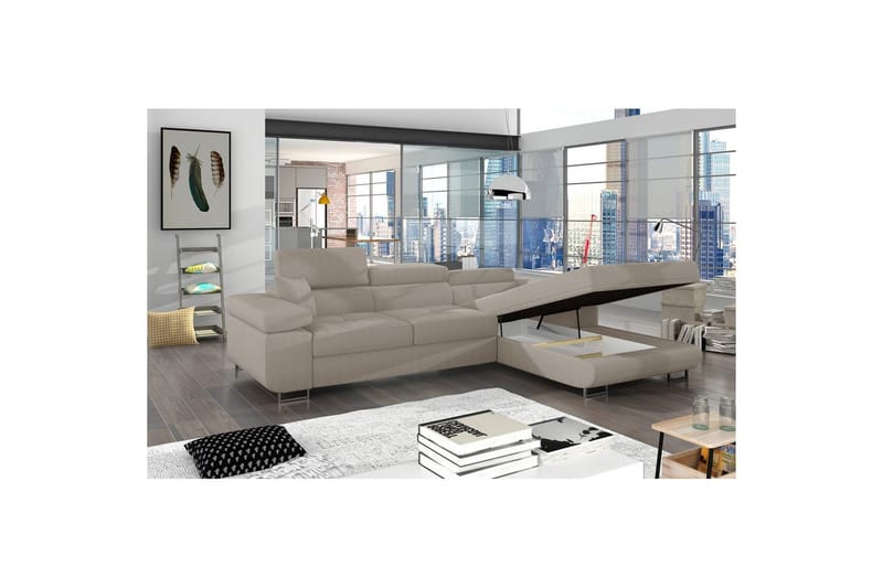 Sektionssofa Eltap Armando 289x85x203 cm - Jarell 20, Beige, Højre - Møbler - Sofaer - Sofa med chaiselong
