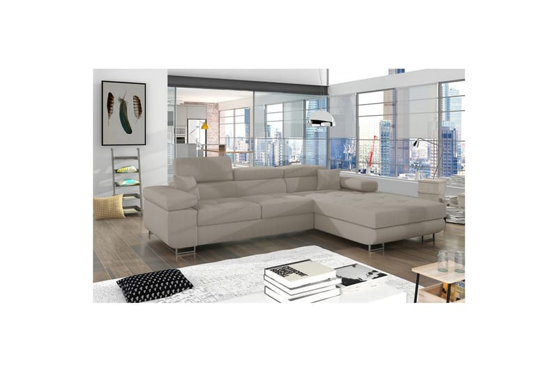 Sektionssofa Eltap Armando 289x85x203 cm - Jarell 20, Beige, Højre - Møbler - Sofaer - Sofa med chaiselong