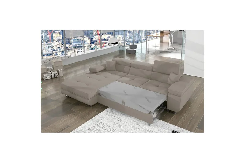 Sektionssofa Eltap Armando 289x85x203 cm - Jarell 20, Beige, Venstre - Møbler - Sofaer - Sofa med chaiselong