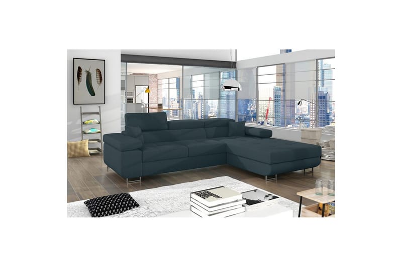 Sektionssofa Eltap Armando 289x85x203 cm - Jarell 38, Blå, Højre - Møbler - Sofaer - Sofa med chaiselong