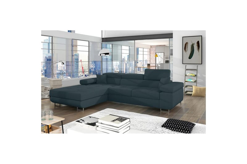 Sektionssofa Eltap Armando 289x85x203 cm - Jarell 38, Blå, Venstre - Møbler - Sofaer - Sofa med chaiselong