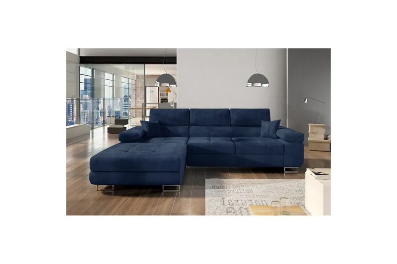Sektionssofa Eltap Armando 289x85x203 cm - Kronos 09, Mørkeblå, Venstre - Møbler - Sofaer - Sofa med chaiselong