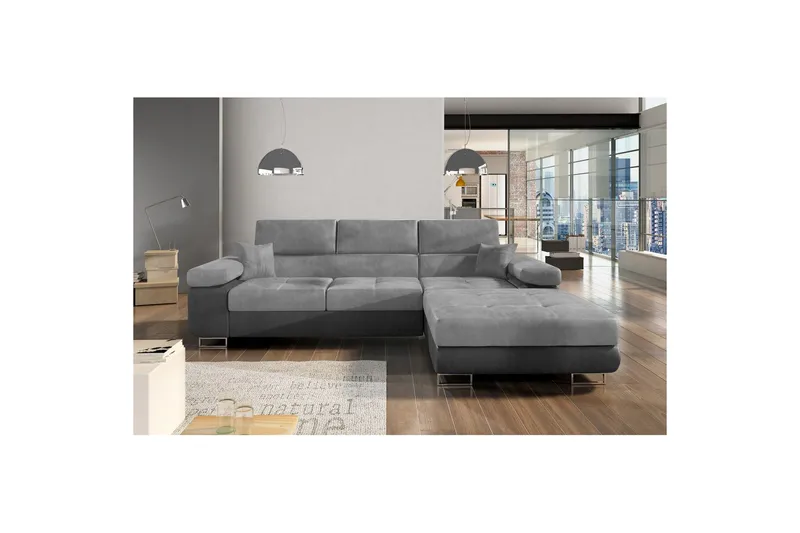 Sektionssofa Eltap Armando 289x85x203 cm - Monolith 84, Monolith 97, Lysegrå, Mørkegrå, Højre - Møbler - Sofaer - Sofa med chaiselong