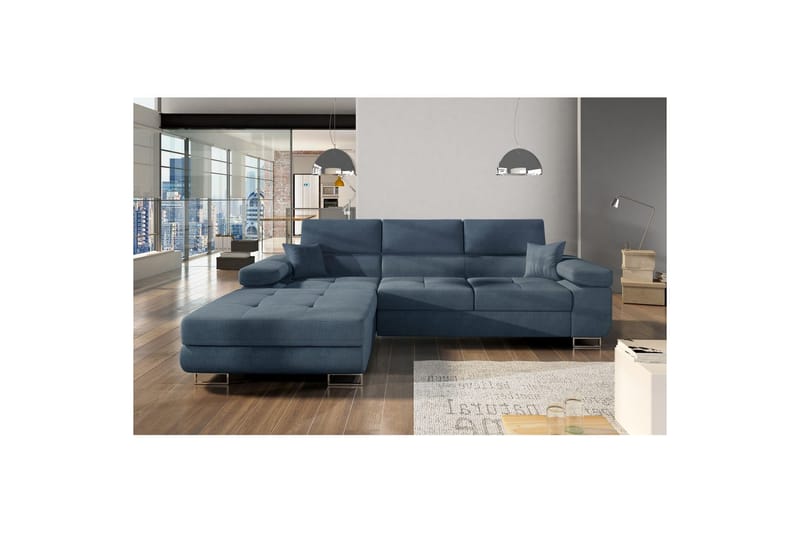 Sektionssofa Eltap Armando 289x85x203 cm - Omega 86, Blå, Venstre - Møbler - Sofaer - Sofa med chaiselong