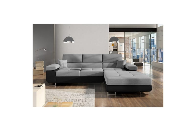 Sektionssofa Eltap Armando 289x85x203 cm - Sawana 05, Sawana 14, Grå, Sort, Højre - Møbler - Sofaer - Sofa med chaiselong