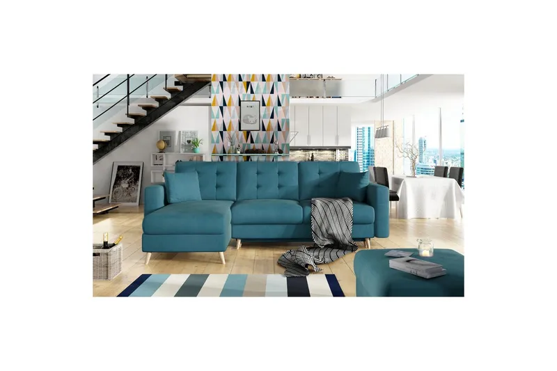 Sektionssofa Eltap Asgard L 248x93x162 cm - Mat Velvet 75, Grøn - Møbler - Sofaer - Sofa med chaiselong