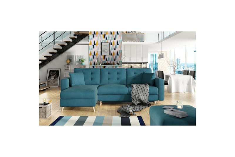 Sektionssofa Eltap Asgard L 248x93x162 cm - Mat Velvet 75, Grøn - Møbler - Sofaer - Sofa med chaiselong