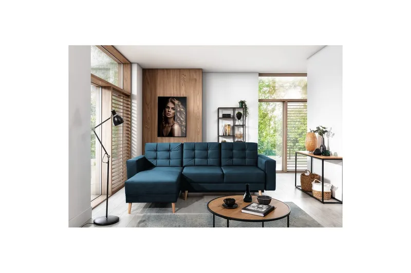 Sektionssofa Eltap Asgard L 248x93x162 cm - Monolit 77, Blå - Møbler - Sofaer - Sofa med chaiselong