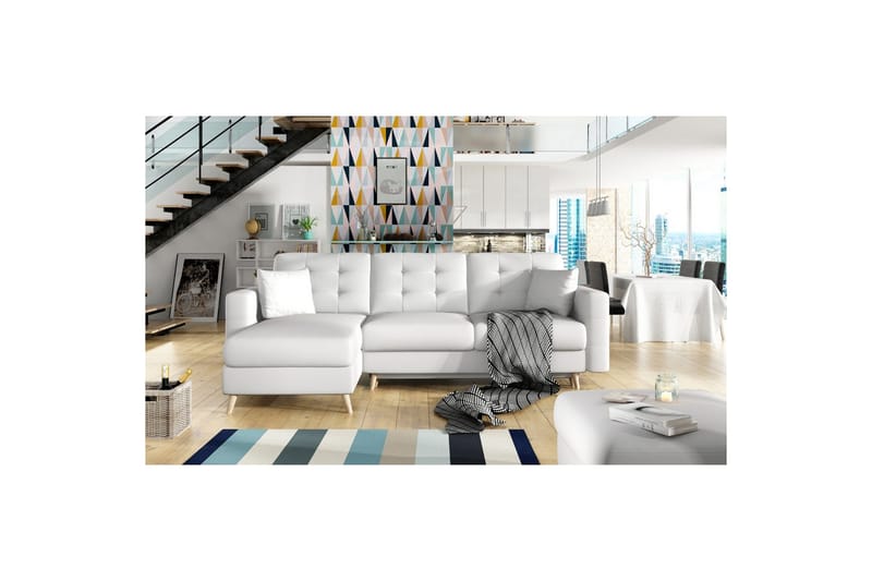 Sektionssofa Eltap Asgard L 248x93x162 cm - Soft 17, Hvid - Møbler - Sofaer - Sofa med chaiselong