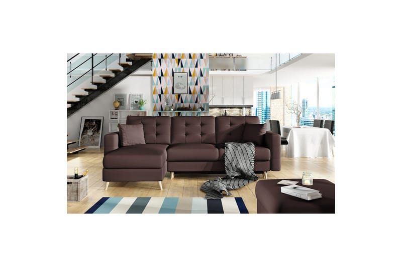 Sektionssofa Eltap Asgard L 248x93x162 cm - Soft 66, Mørkebrun - Møbler - Sofaer - Sofa med chaiselong