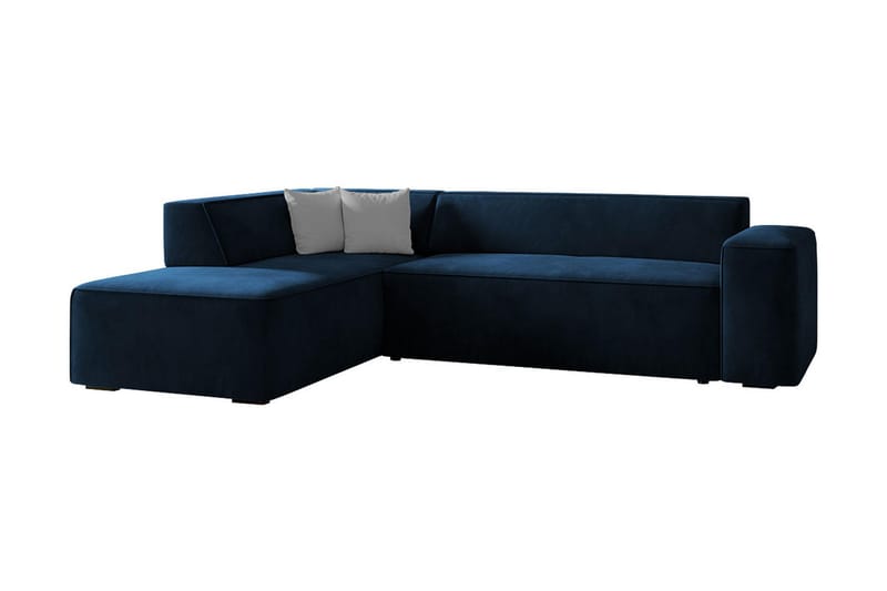 Slucajno 6-Pers. Sofa Venstre - Blå - Sofa med chaiselong - 4 personers sofa med chaiselong - Velour sofaer