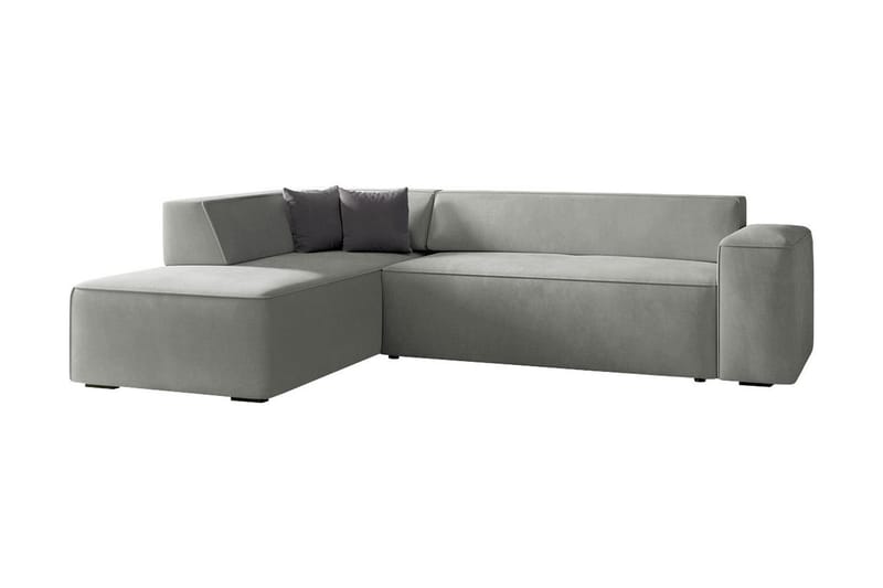 Slucajno 6-Pers. Sofa Højre - Lysegrå - Sofa med chaiselong - 4 personers sofa med chaiselong - Velour sofaer