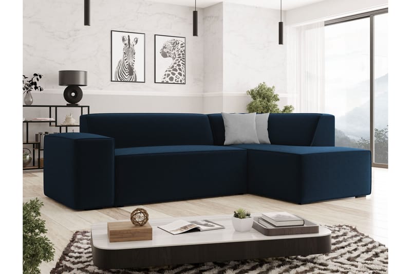 Slucajno Sofa med Chaiselong 3-personers - Blå/Hvid - Møbler - Sofaer - Sofa med chaiselong