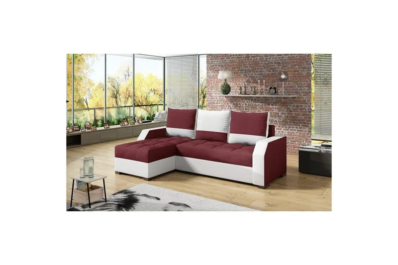 Sofa Eltap Aris 250x90 x150 cm, Malmo New 63, Soft 17, Rød, Hvid