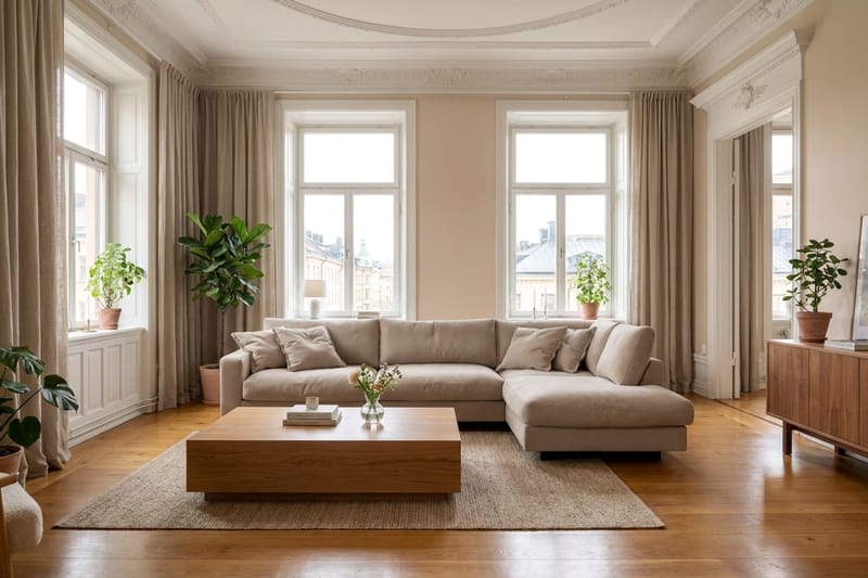 Soffa Scandinavian Choice Valencia Extra Djup 4-sits med Schäslong Storm 09 H öger - Møbler - Sofaer - Sofa med chaiselong