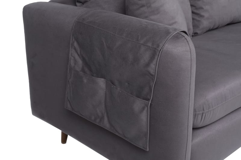 Sofiko Chaiselongsofa Højre - Antracit/Natur - Sofa med chaiselong - 4 personers sofa med chaiselong