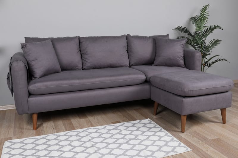 Sofiko Chaiselongsofa Højre - Antracit/Natur - Møbler - Sofaer - Sofa med chaiselong