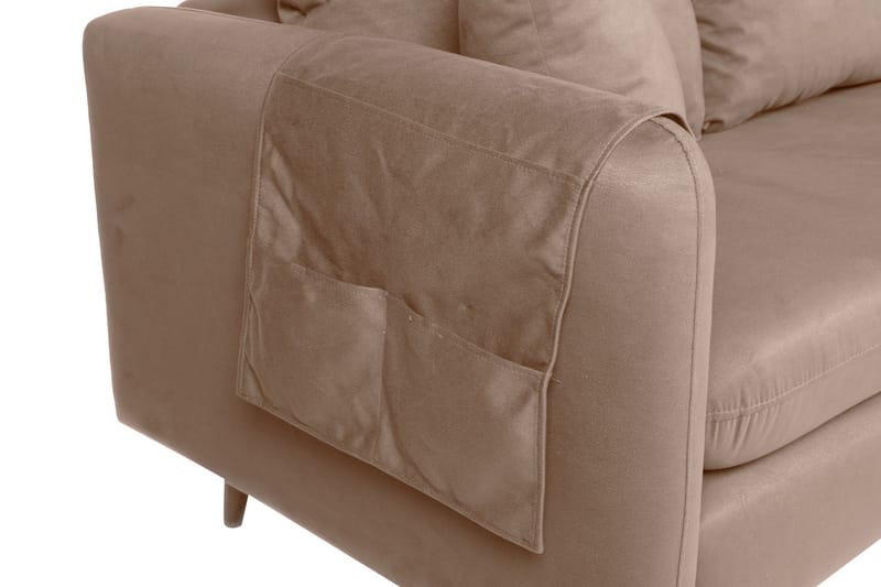 Sofiko Chaiselongsofa Højre - Brun/Natur - Sofa med chaiselong - 4 personers sofa med chaiselong