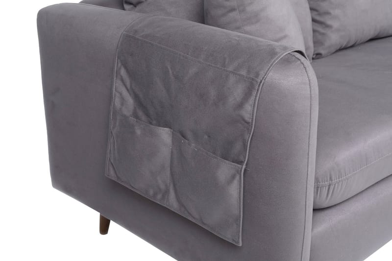 Sofiko Chaiselongsofa Højre - Grå/Natur - Sofa med chaiselong - 4 personers sofa med chaiselong