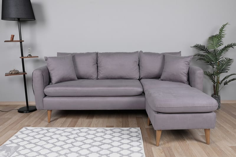 Sofiko Chaiselongsofa Højre - Grå/Natur - Møbler - Sofaer - Sofa med chaiselong
