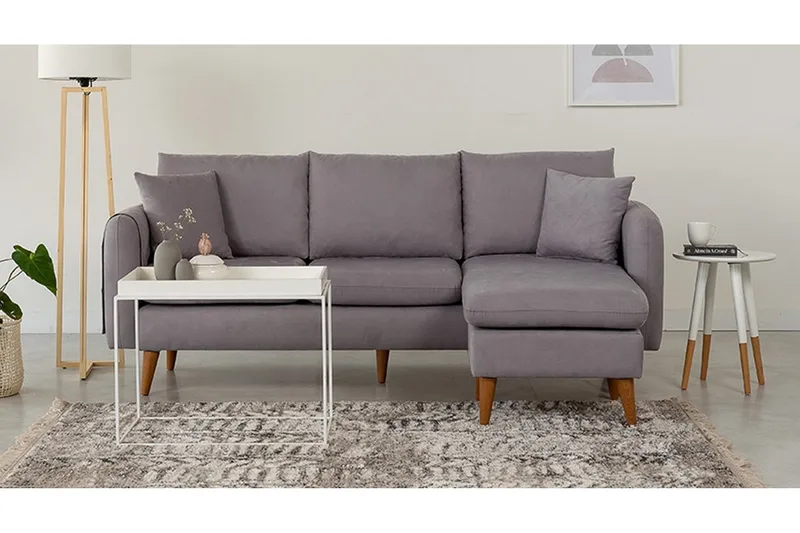 Sofiko Chaiselongsofa Højre - Grå/Natur - Møbler - Sofaer - Sofa med chaiselong