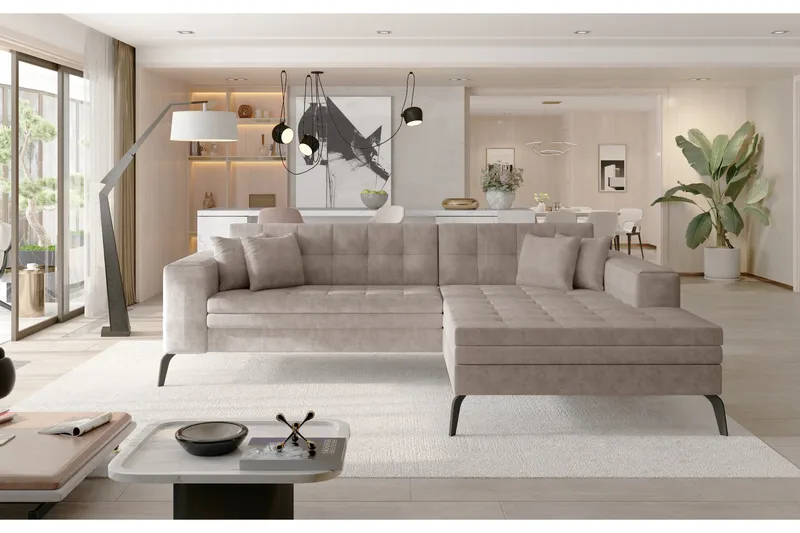Solangis Chaiselongsofa Højre - Beige - Møbler - Sofaer - Sofa med chaiselong