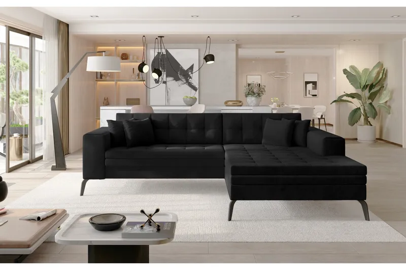 Solangis Chaiselongsofa Højre, Sort