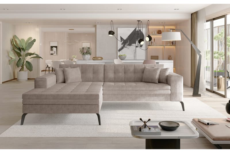 Solangis Chaiselongsofa Venstre - Beige - Møbler - Sofaer - Sofa med chaiselong
