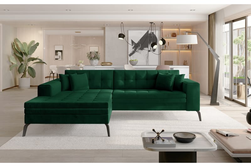 Solangis Chaiselongsofa Venstre - Grøn - Møbler - Sofaer - Sofa med chaiselong