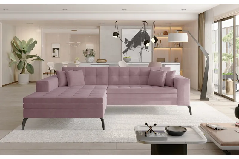 Solangis Chaiselongsofa Venstre, Lys Lyserød