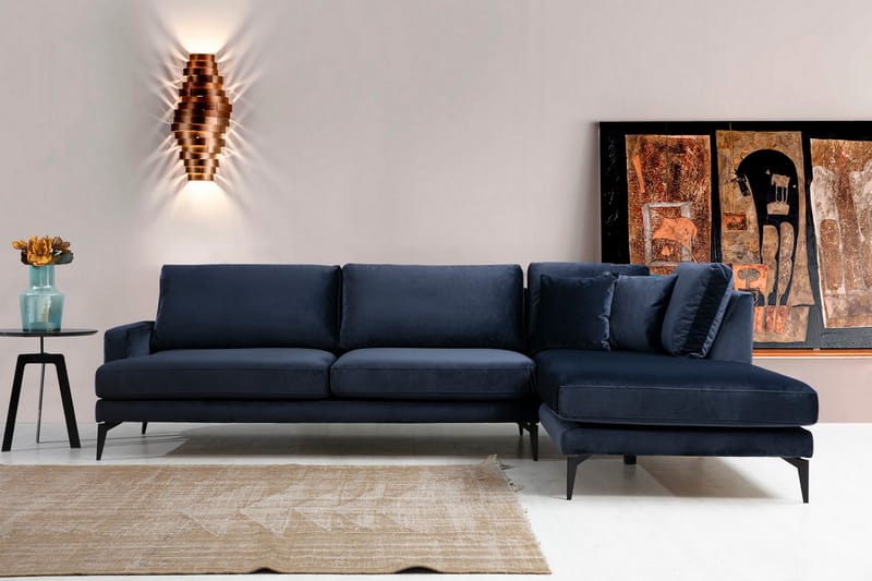Stacker Hjørnesofa med Chaiselong Højre - Blå - Møbler - Sofaer - Sofa med chaiselong
