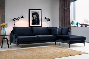 Stacker Hjørnesofa med Chaiselong Højre - Blå - Møbler - Sofaer - Sofa med chaiselong