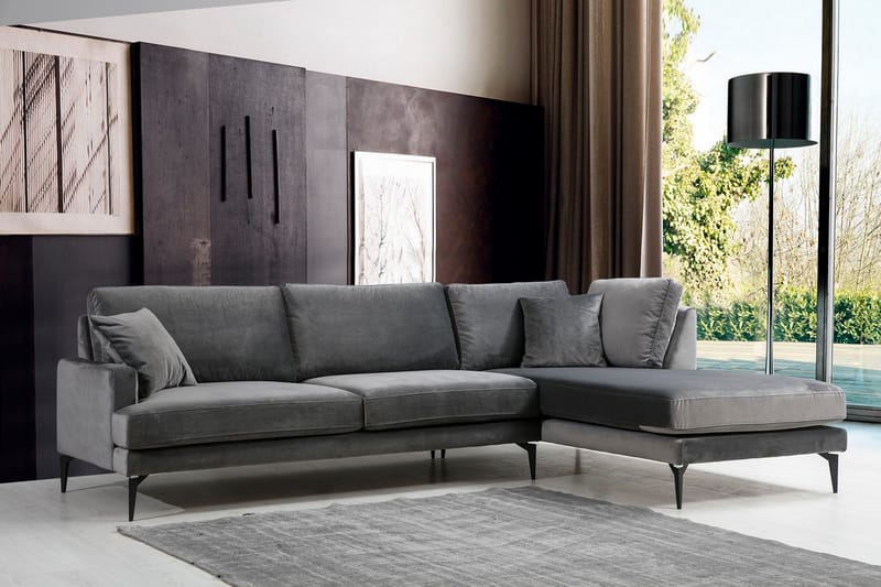 Stacker Hjørnesofa med Chaiselong Højre - Sort - Møbler - Sofaer - Sofa med chaiselong