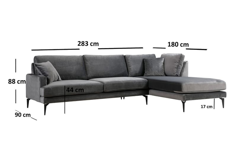 Stacker Hjørnesofa med Chaiselong Højre - Sort - Møbler - Sofaer - Sofa med chaiselong